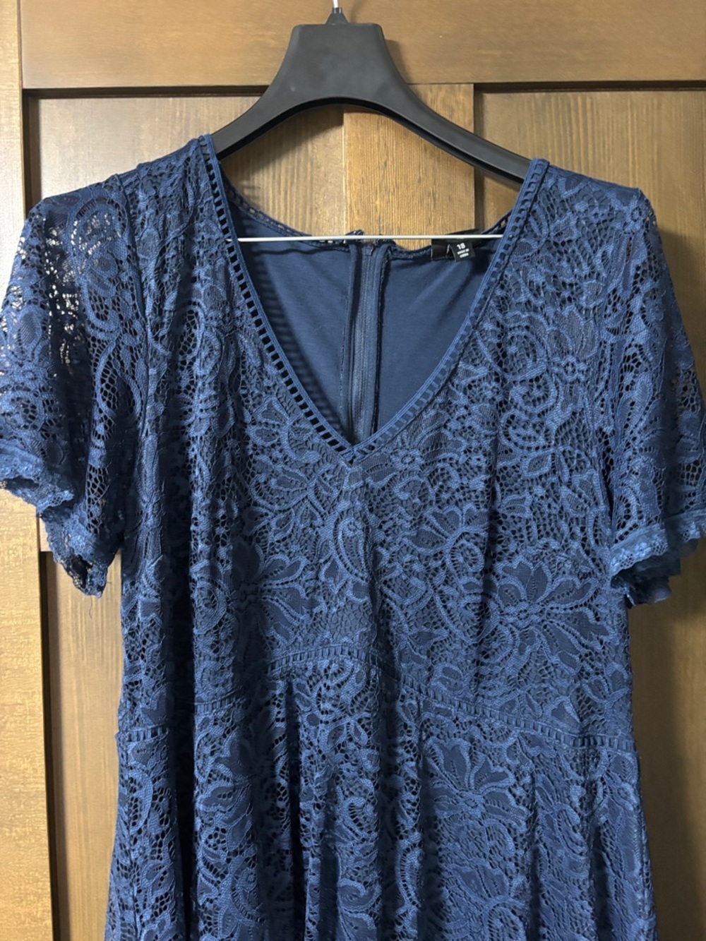 Torrid Navy Lace V-Neck Mini Short Sleeve Dress Size 18 - Picture 5 of 8